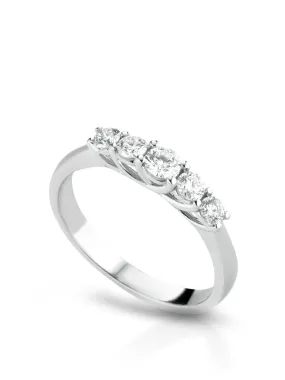 Anello mezza veretta in Oro bianco e Diamanti ANV855P