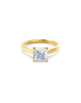 Anello Solitario in oro giallo 18k con Diamante Princess 1 carato