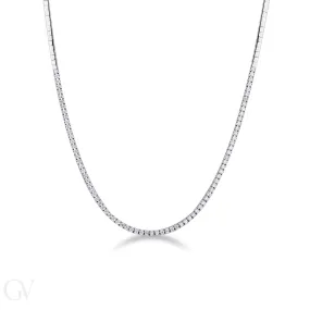 Collana tennis in oro bianco 18k con diamanti