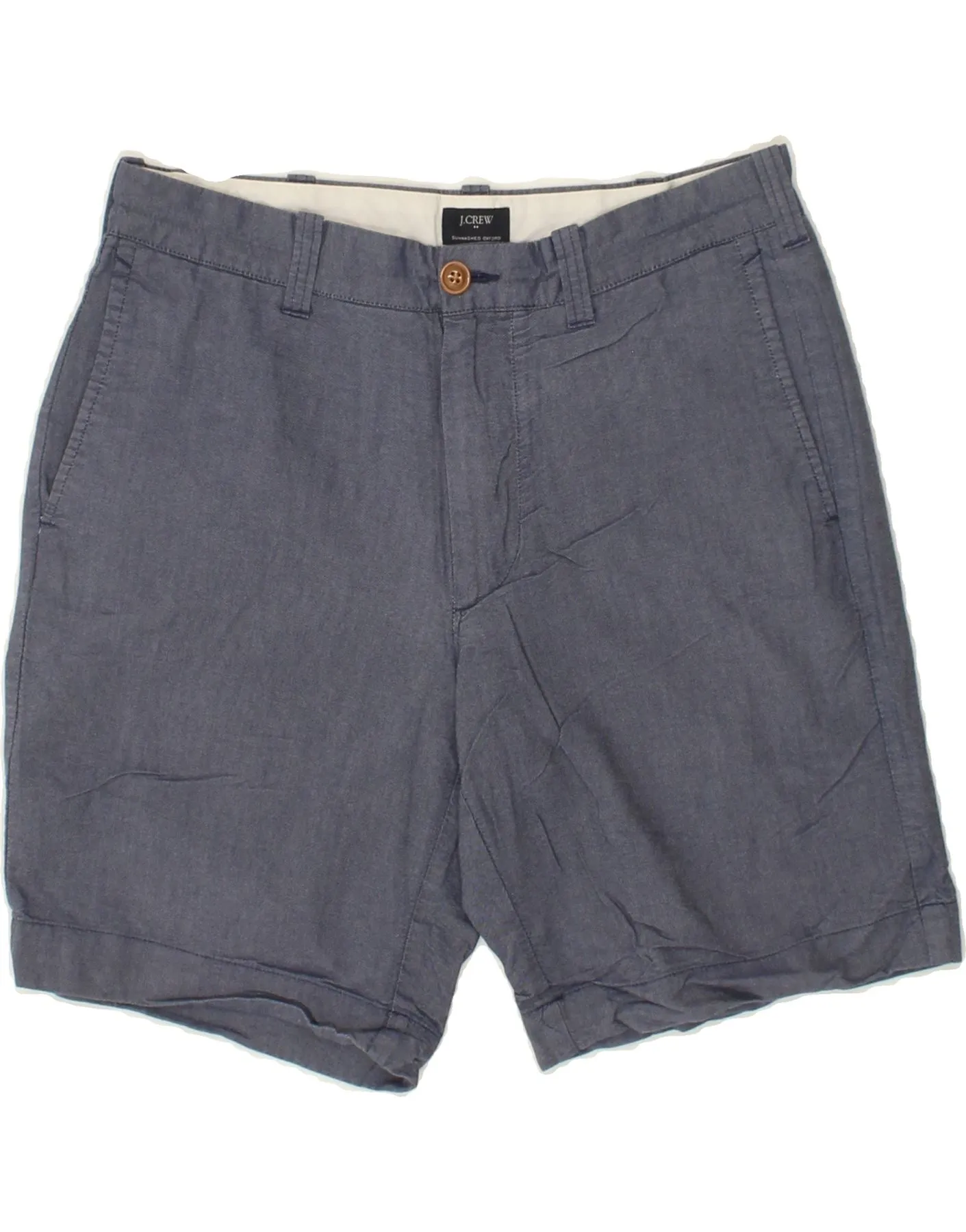 J. CREW Mens Chino Shorts  W31 Medium Navy Blue Cotton