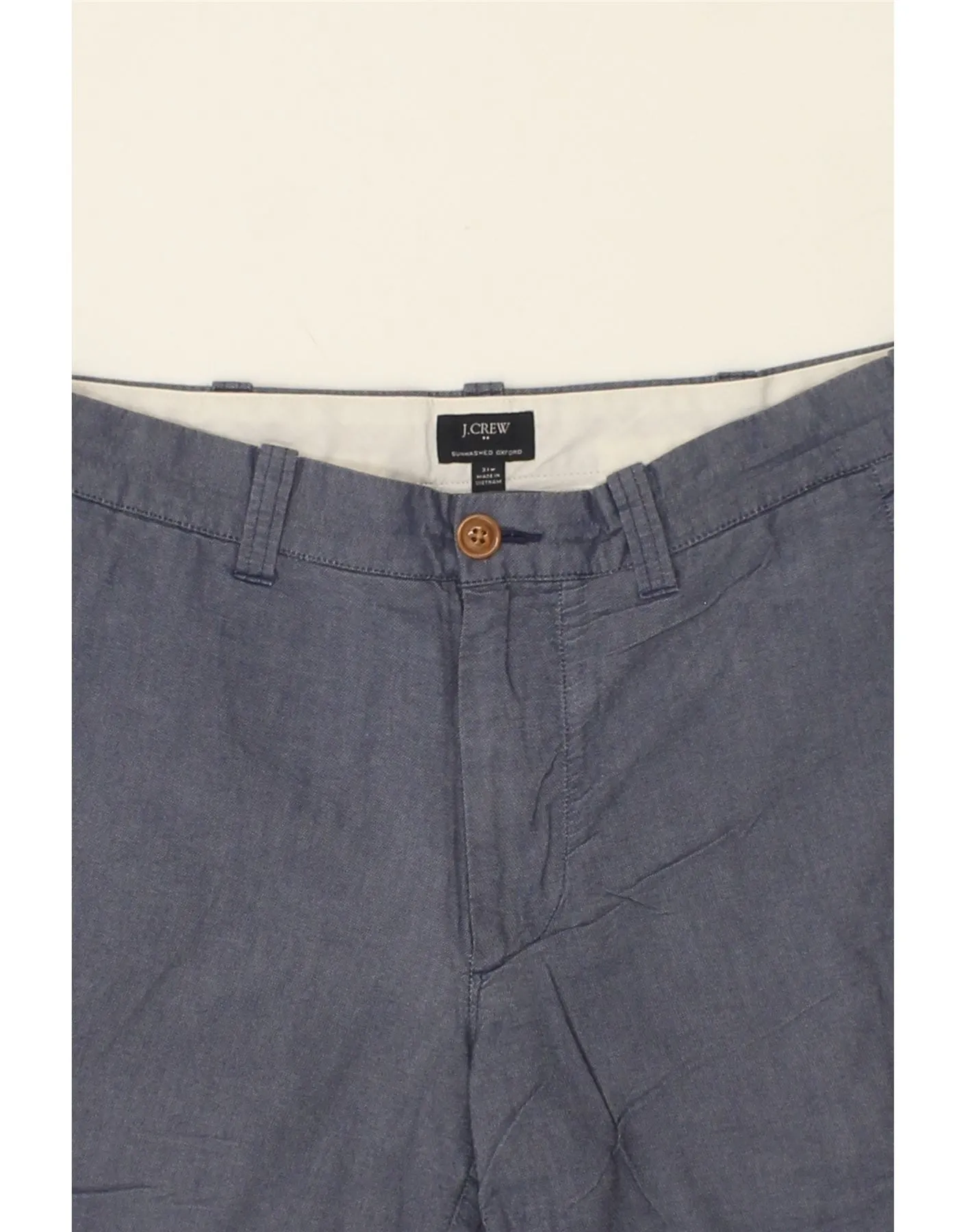 J. CREW Mens Chino Shorts  W31 Medium Navy Blue Cotton