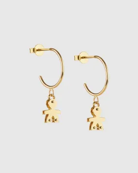 Orecchini Semicerchio con Pendente Bimbo Oro Giallo Le Bebè – I Mini