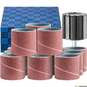 Pferd 42298004 Set di bussole per smerigliatura 13 pz. corindone Ø 30x30 mm A40, 60, 80, 150 con gambo di supporto Ø 6 mm