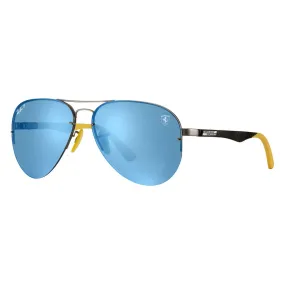Ray-Ban - RB3460M F003H0 - Original Scuderia Ferrari Collection Aviator - Gunmetal - Blu Mirror - Occhiali da Sole - Eyewear