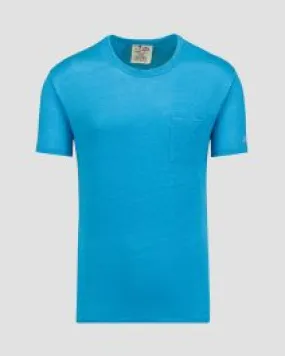 T-shirt blu di lino da uomo MC2 Saint Barth